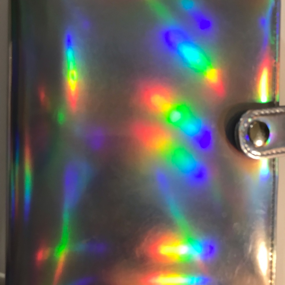 Silver Holographic Wallet Organizer Divider Notebook Notepad To Do List Planner